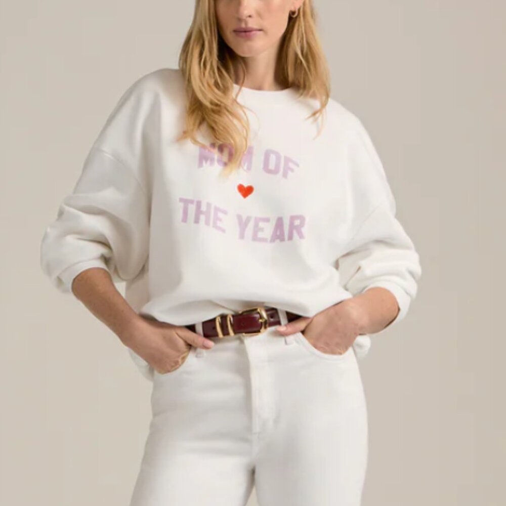 Favorite Daughter Mom of the Year Sweatshirt in white and wisteria